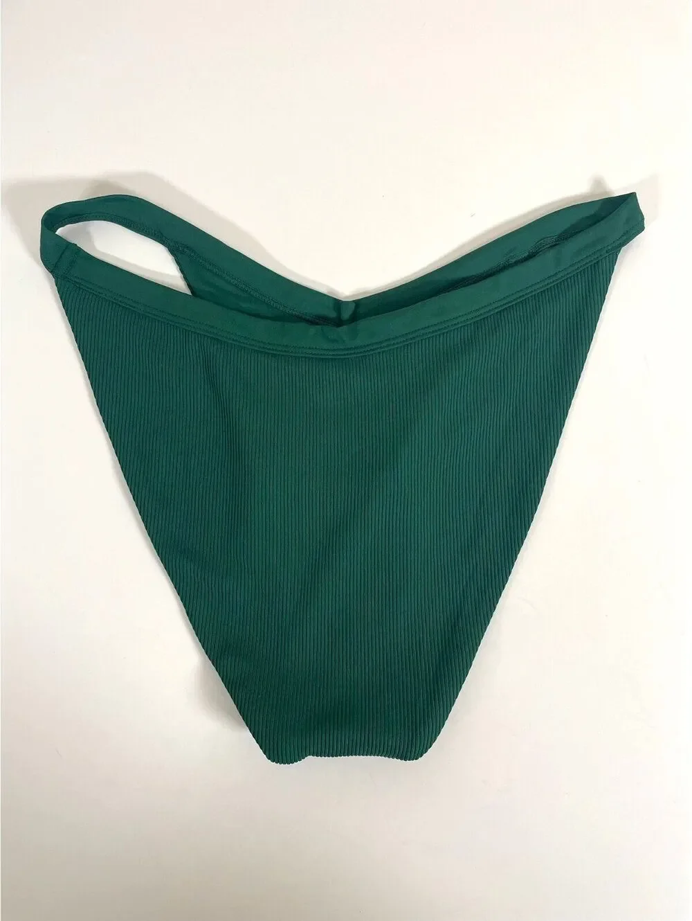 NWT L*SPACE Winona Ribbed Classic Bikini Bottom Emerald Green XL